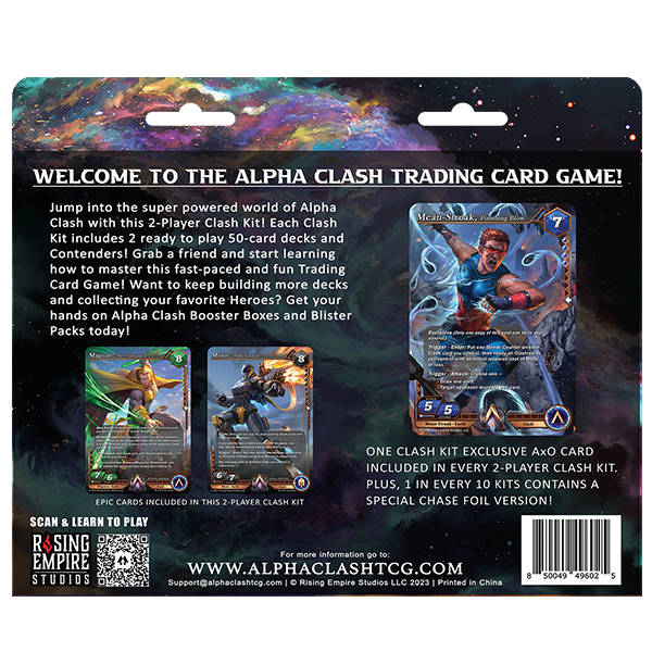 Back of the Alpha Clash Two-Player Clash Kit