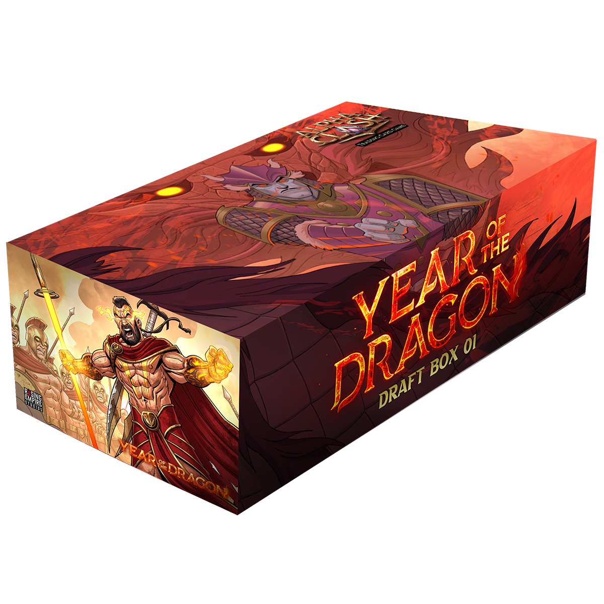 Side view of Year of the Dragon draft box.