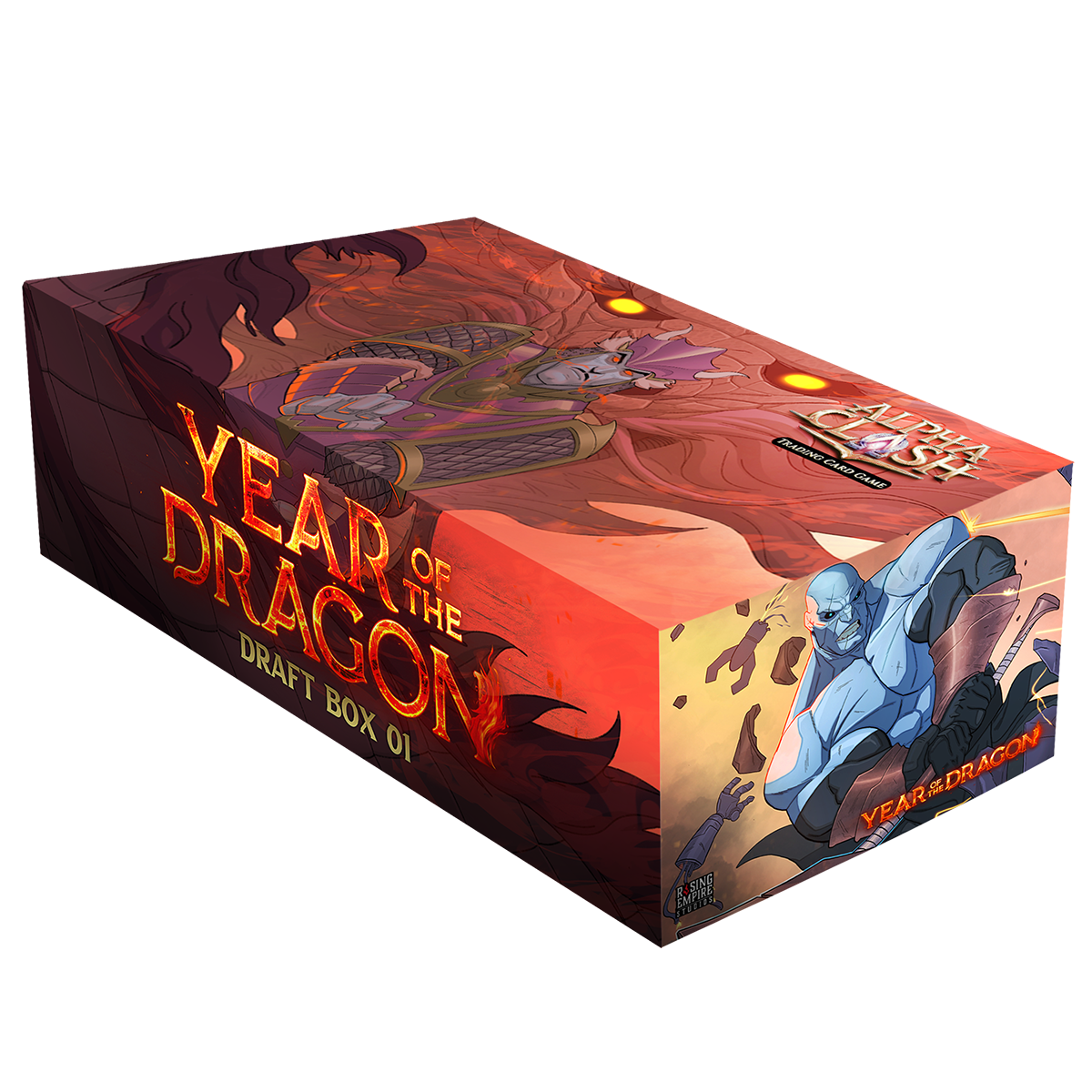 Side view of Year of the Dragon draft box.