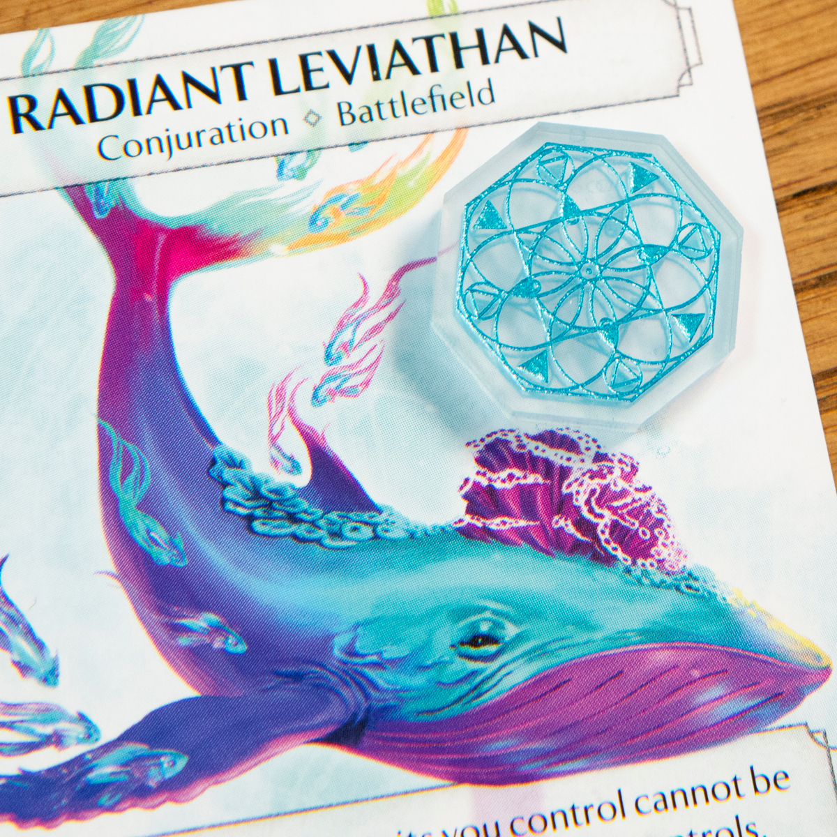 Frostdale Supplement Set status token on a Radiant Leviathan card from Ashes: Reborn