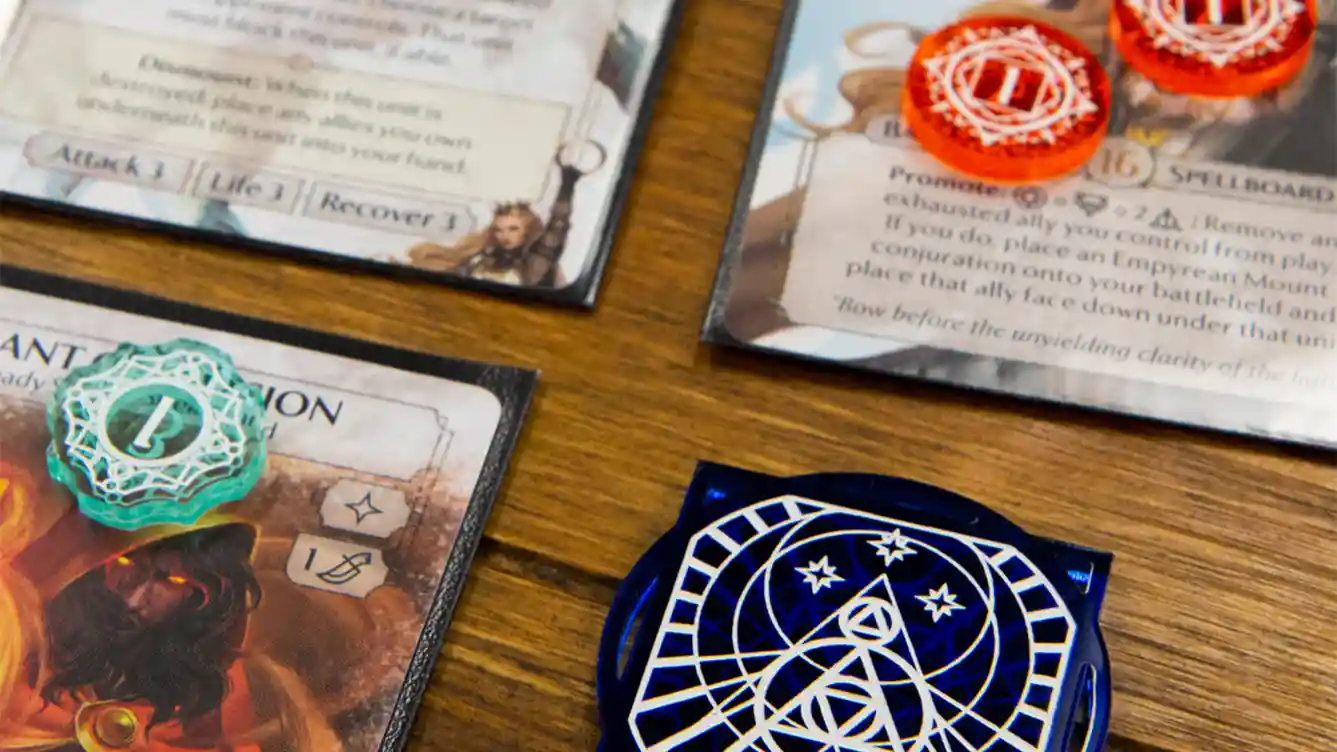 Closeup of the Arcane Token set